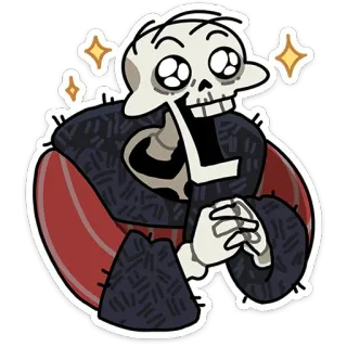 🤩 skeleton, cartoon, animation, sparkles, cute, character, funny, friendly telegram sticker