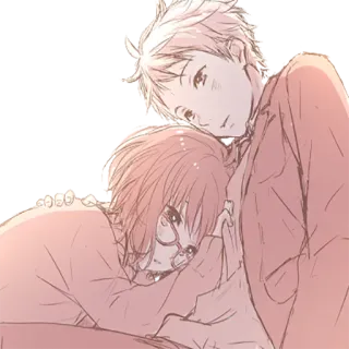 💖 anime, couple, love, cute, drawing, romance, affection, sketch whatsapp sticker