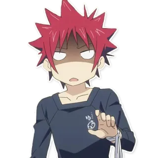 😨 Soma Yukihira Food Wars!: Shokugeki no Soma Anime, Kochen, Geschockt, Rote Haare, Food Wars, Soma, Yukihira telegram sticker