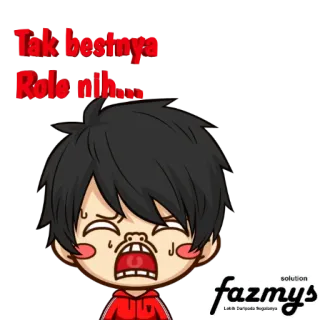 🤣 Tak bestnya Role alh... cartone animato, sticker, espressione, arrabbiato telegram sticker