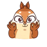 👌 белка, животное, милый, мультфильм telegram sticker
