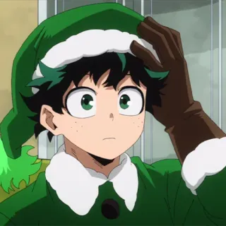 🥦 Izuku Midoriya My Hero Academia anime, my hero academia, izuku midoriya, deku, christmas, elf, festive telegram sticker