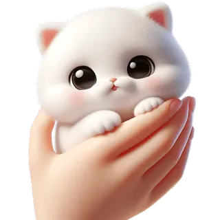 👀 gatto, gattino, carino, animale, animale domestico, mano telegram sticker