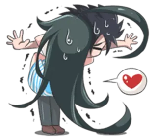 ❤ anime girl, cute, love, kawaii, heart, emotional telegram sticker