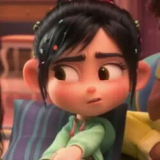 😕 Vanellope Wreck-It Ralph Zeichentrickfigur, Vanellope von Schweetz, Disney, Ralph Reichts, Cartoon, Mädchen whatsapp sticker