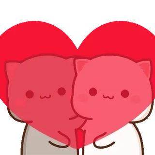 💬 коты, любовь, милые, сердце, животное, мультфильм whatsapp sticker