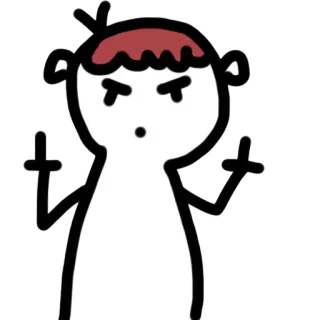 🖕 가운데 손가락, 불쾌한, 제스처, 만화, 낙서 telegram sticker