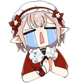 😭 anime, crying, begging, kawaii, pleading, elf, sad telegram sticker