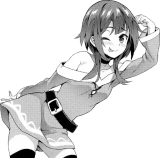 😜 Megumin Konosuba Anime, Manga, Mädchen, Süß, Zwinkern, Konosuba, Megumin whatsapp sticker