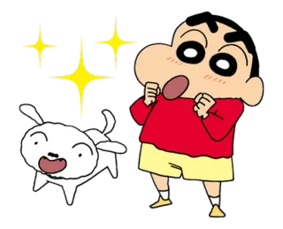 😍 Shin-chan Crayon Shin-chan anime, cartoon, dog, sparkles telegram sticker