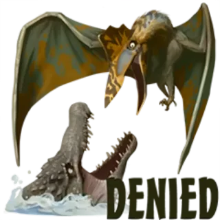 😧 DENIED pterodactyl, crocodile, dinosaur, prehistoric, animals telegram sticker