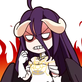 😡 Albedo Overlord Anime, Albedo, Overlord, Chibi, Arrabbiato telegram sticker