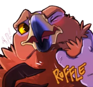 😓 RUFFLE pássaro, desenho animado, fofo, animal whatsapp sticker