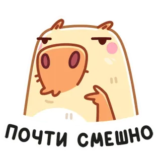 🤨 Почти смешно Капибара, Животное, Смешной, Мультфильм, Милый, Ухмыляющийся telegram sticker