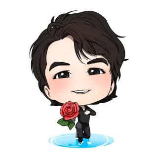 🌹 kartun, mawar, karakter, anime, chibi, pria whatsapp sticker