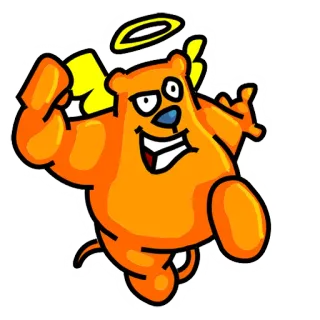 😇 cartoon bear, angel, cute, character, animal, sticker telegram sticker