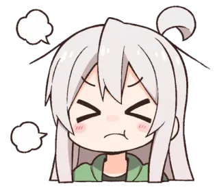🤧 Anime, Dibujos animados, Enojado, Frustrado, Molesto, Emoji, Sticker telegram sticker