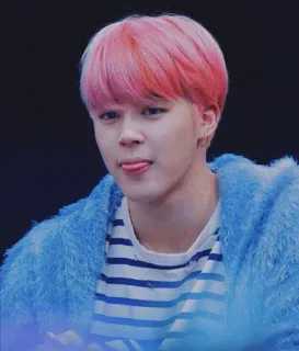 ☁️ Jimin K-pop, BTS, Jimin, cantor, idol, cabelo rosa, coreano telegram sticker