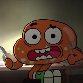 😀 Darwin The Amazing World of Gumball Kartun, Ikan, Oranye, Makan, Lucu, Karakter, The Amazing World of Gumball whatsapp sticker