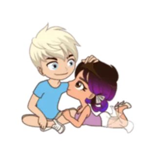 🙃 만화, 사랑, 커플, 키스, 애정 telegram sticker