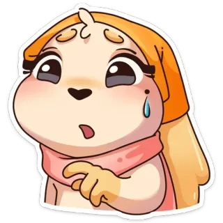 😢 Desenho animado, Triste, Chorando, Fofo, Cachorro, Kawaii whatsapp sticker