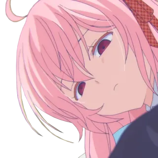 😒 Anime, Rambut merah muda, Gadis anime, Karakter telegram sticker