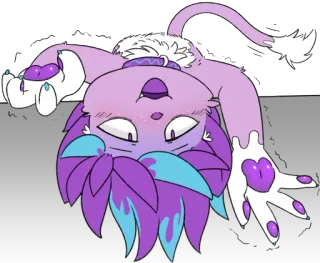 😞 การ์ตูน, สีม่วง, สัตว์ประหลาด, สัตว์, น่ารัก, แฟนตาซี telegram sticker