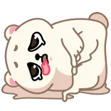 🫠 niedźwiedź, wyczerpany, zmęczony, załamanie nerwowe, kreskówka, naklejka telegram sticker