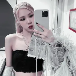 🥏 Rosé K-pop, Cantora, Selfie, Mulher, Pessoa, Blackpink whatsapp sticker
