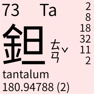 🇹🇼 tantalum Wissenschaft, Chemie, Periodensystem, Element, Tantal telegram sticker