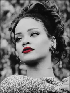 🥀 Rihanna cantora, celebridade, estrela pop, beleza, mulher, música, maquiagem, retrato, estilo telegram sticker