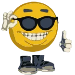 😎 이모지, 엄지 척, 선글라스, 멋짐, 승인, 스마일리, 축하 telegram sticker