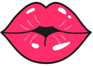 👄 lips, mouth, kiss, pink, glossy telegram sticker
