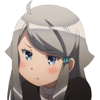 😒 Anime, Mädchen, Süß, Manga, Charakter, Ausdruck, Schmollen whatsapp sticker