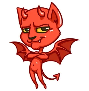 😈 devil, cartoon, demon, cute, red telegram sticker