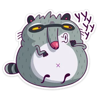 😕 rakun, kartun, hewan, stiker, lucu, karakter, mamalia, ilustrasi telegram sticker