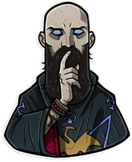 🤫 personnage, barbe, chut, silence, homme, mage, sorcier telegram sticker