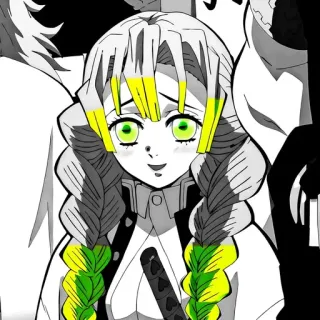 🖤 Mitsuri Kanroji Demon Slayer Anime, Demon Slayer, Mitsuri Kanroji, Pilastro dell'Amore, Spada, Manga telegram sticker