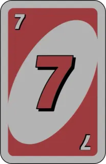 ❤️ 7 uno, card, number, seven, game whatsapp sticker