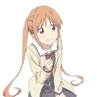 🍌 Anime, Menina, Uniforme escolar, Bonito telegram sticker