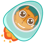 😳 สัตว์, การ์ตูน, จรวด, อวกาศ, น่ารัก telegram sticker