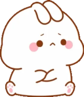 🐰 cartoon, bunny, rabbit, cute, sad, animal telegram sticker