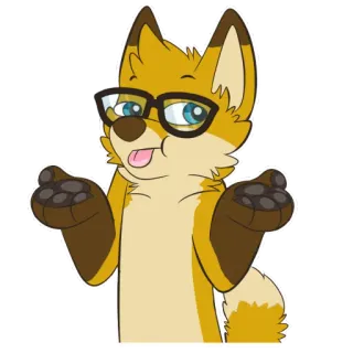 😕 fox, furry, cartoon, animal, glasses, sticker telegram sticker