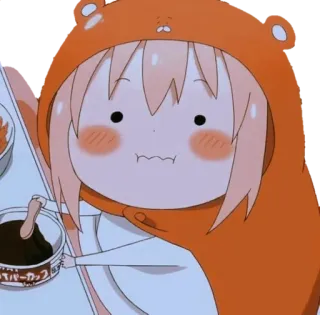 🌟 Umaru Doma Himouto! Umaru-chan Anime, słodkie, Chibi, Umaru, Himouto, niedźwiedź, bluza z kapturem, Kawaii whatsapp sticker