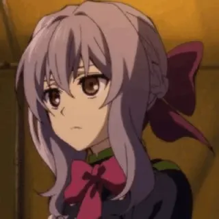 ♟ Anime, Mädchen, lila Haare, Schleife telegram sticker