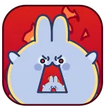 😡 enojado, conejo, dibujos animados, frustrado, lindo, emocional telegram sticker