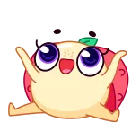 😑 かわいい, 漫画, いちご, カワイイ, キャラクター telegram sticker