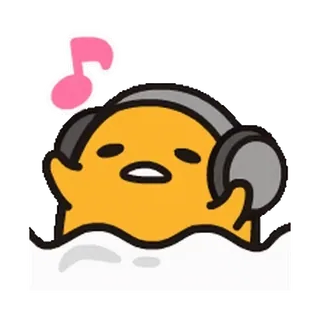 😳 Gudetama Gudetama, jajko, słuchawki, muzyka, słodkie, kreskówka telegram sticker