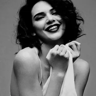⚖ mujer, retrato, sonrisa, blanco y negro, modelo, belleza telegram sticker