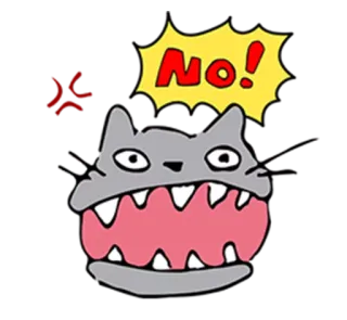❌ NO! gatto, no, animale, cartone animato telegram sticker